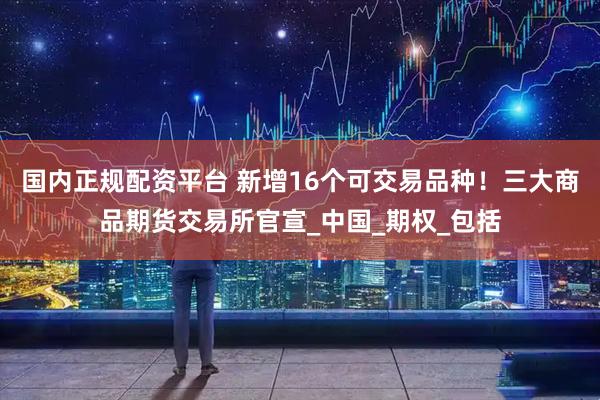 国内正规配资平台 新增16个可交易品种！三大商品期货交易所官宣_中国_期权_包括